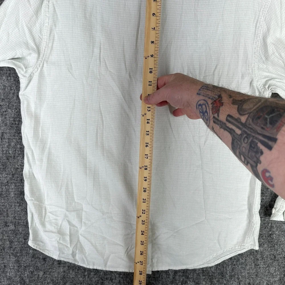 Banana Republic Slim Fit Grindle Shirt Mens L White Cotton Resort Modern Classic